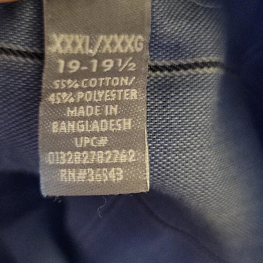 Van Heusen Traveler slate blue check button down collar shirt long slv 3XL EUC … - Picture 5 of 6
